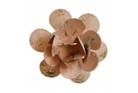 Metal flower on clip antique pink gilded