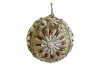 Velvet gray ball with embroidered flowers and beads