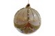 Glass ball brown shiny with bead deco