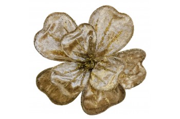 Velvet flower with clip beige