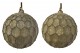 Glass comb ball sugared bead deco set of 2