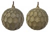 Glass comb ball sugared bead deco set of 2