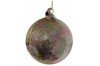 Glass ball pink lustered champagne gletter inside