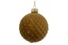 Sametově hnědá skleněná koule vroubkovaná