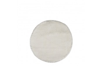 Round placemat white 100% linen