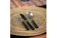 Round abaca placemat gold