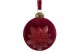 Glass ball burgundy with velvet poinsettia