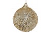 Skleněná koule průhledná se zlatými flitry