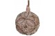 Glass floral ball antique burgundy beaded copper glitter
