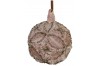 Glass floral ball antique burgundy beaded copper glitter