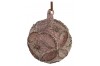 Glass floral ball antique burgundy beaded copper glitter