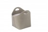 Leather decorative basket - dark cream