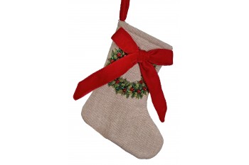 Bavlněná punčocha s věnečkem z korálků a mašlí