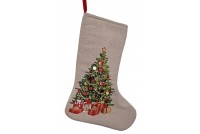 Bavlněná punčocha se stromečkem z korálků