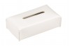Amsterdam square leather tissue box - moka