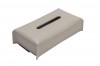 Amsterdam square leather tissue box - light grey
