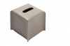Amsterdam leather tissue box square - mud