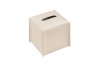 Amsterdam leather tissue box square - light grey