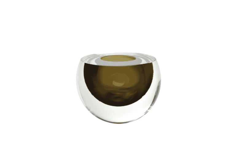 Drop váza plochá koule kouřová