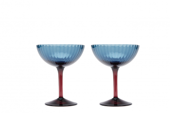 Sada sklenic na šampaňské Blue Fume